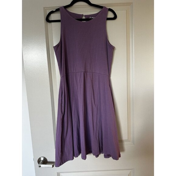 Pact Fit and Flare Knee Length Midi Dress in Purple Size Large Organic Cotton - Picture 1 of 7